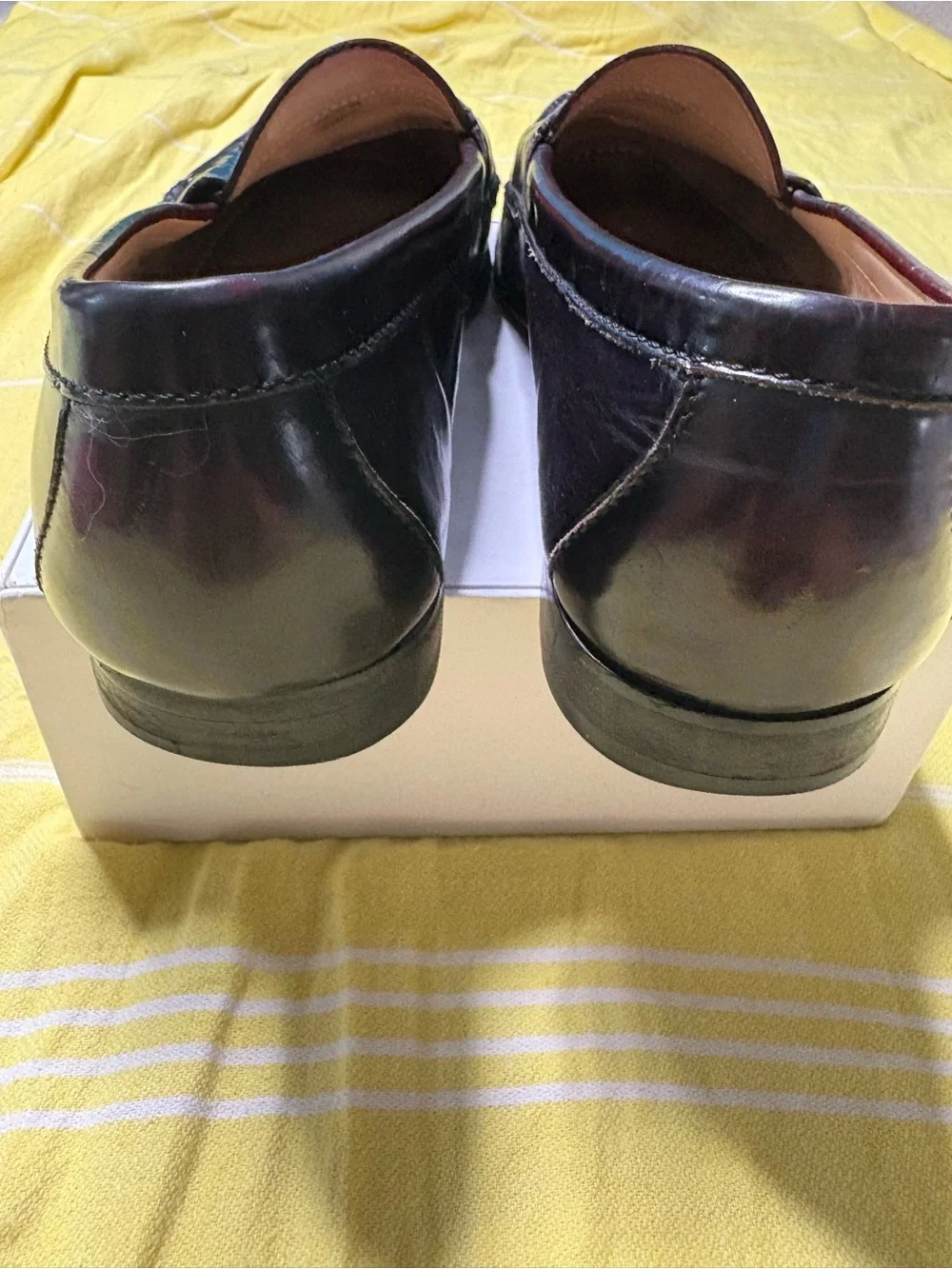 Cole Haan City Men's Cordovan Burgundy/Brown Classic Leather Penny Loafers